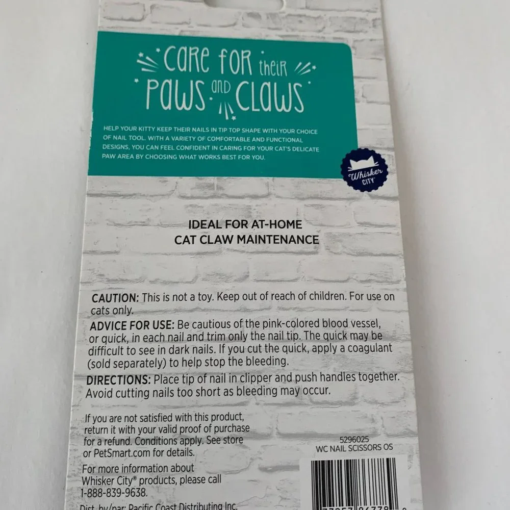 WHISKER CITY NAIL SCISSORS FOR CATS WITH SMALL CLAWS PETS NEW